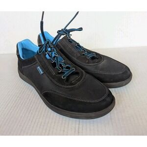 SAS Shoes Sneakers Sporty Lace Up Womens 10.5 M Black Blue Leather Textil